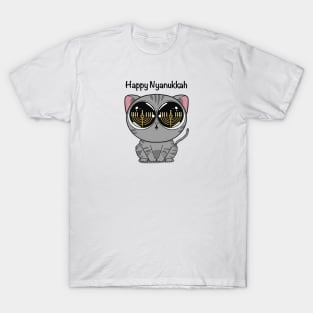 Happy Nyanukkah (black) T-Shirt